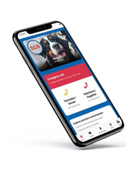 Pet tag paw shape aluminum Blue – QR code pet ID with online profile