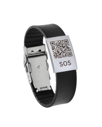 SOS Notfallarmband schwarz